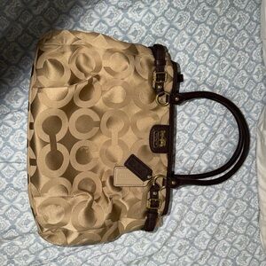 Coach Tan and Brown Signature Tote